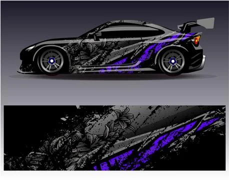 Car wrap design vector.Graphic abstract stripe racing background designs Stock Illustration