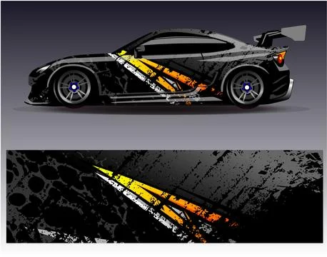 Car wrap design vector.Graphic abstract stripe racing background designs Stock Illustration
