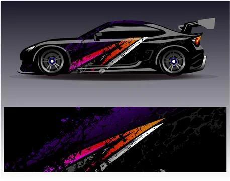 Car wrap design vector.Graphic abstract stripe racing background designs Stock Illustration