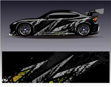 Car wrap design vector.Graphic abstract stripe racing background designs Stock Illustration