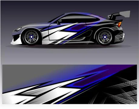 Car wrap design vector.Graphic abstract stripe racing background designs Stock Illustration