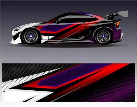 Car wrap design vector.Graphic abstract stripe racing background designs Stock Illustration