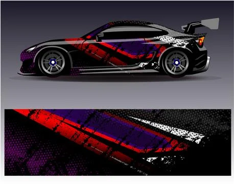 Car wrap design vector.Graphic abstract stripe racing background designs Stock Illustration