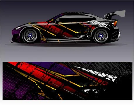 Car wrap design vector.Graphic abstract stripe racing background designs Stock Illustration