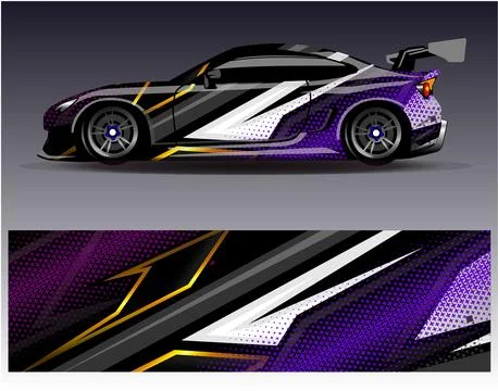 Car wrap design vector.Graphic abstract stripe racing background designs Stock Illustration