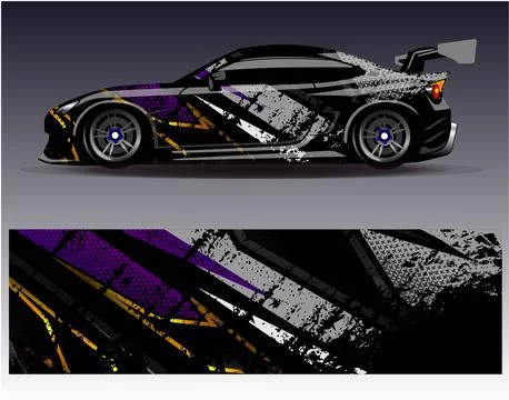 Car wrap design vector.Graphic abstract stripe racing background designs Illustrazione stock
