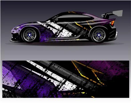 Car wrap design vector.Graphic abstract stripe racing background designs Stock Illustration