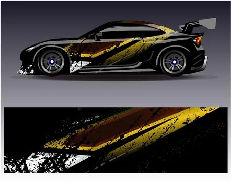 Car wrap design vector.Graphic abstract stripe racing background designs Stock Illustration