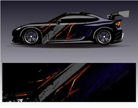 Car wrap design vector.Graphic abstract stripe racing background designs Stock Illustration