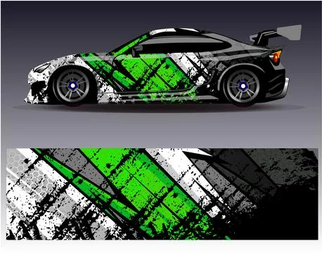 Car wrap design vector.Graphic abstract stripe racing background designs Stock Illustration