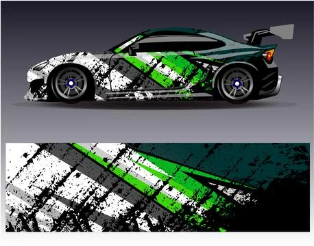 Car wrap design vector.Graphic abstract stripe racing background designs Illustrazione stock
