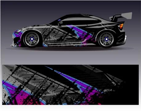 Car wrap design vector.Graphic abstract stripe racing background designs Stock Illustration