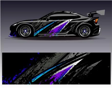 Car wrap design vector.Graphic abstract stripe racing background designs Stock Illustration