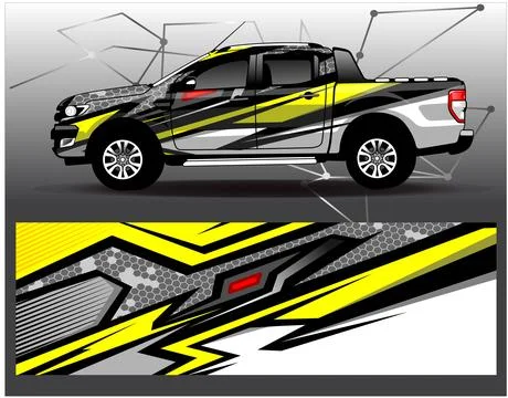 Car wrap design vector.Graphic abstract stripe racing background designs Illustrazione stock