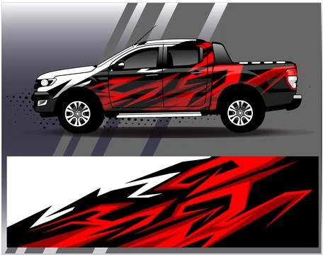Car wrap design vector.Graphic abstract stripe racing background designs Stock Illustration