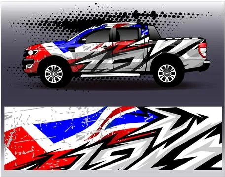 Car wrap design vector.Graphic abstract stripe racing background designs Stock Illustration