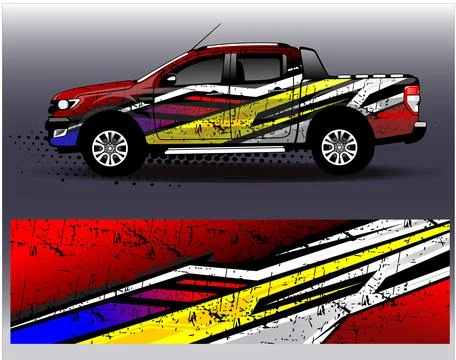 Car wrap design vector.Graphic abstract stripe racing background designs Stock Illustration