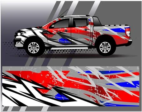 Car wrap design vector.Graphic abstract stripe racing background designs Stock Illustration