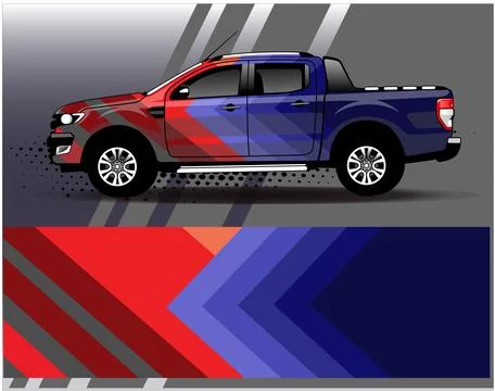 Car wrap design vector.Graphic abstract stripe racing background designs Stock Illustration