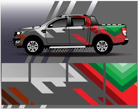 Car wrap design vector.Graphic abstract stripe racing background designs Illustrazione stock
