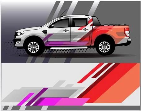 Car wrap design vector.Graphic abstract stripe racing background designs Stock Illustration