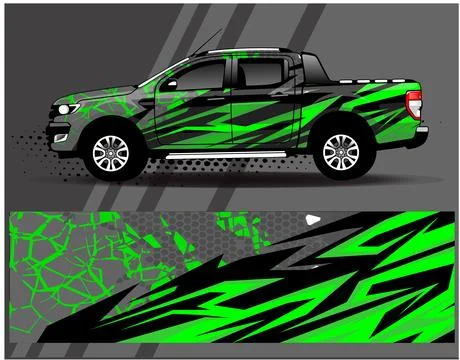Car wrap design vector.Graphic abstract stripe racing background designs Stock Illustration