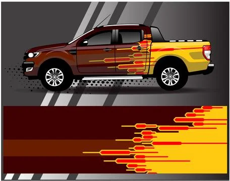 Car wrap design vector.Graphic abstract stripe racing background designs Stock Illustration