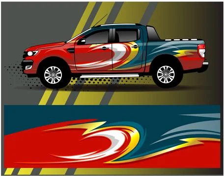 Car wrap design vector.Graphic abstract stripe racing background designs Stock Illustration