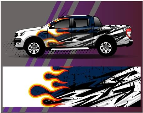 Car wrap design vector.Graphic abstract stripe racing background designs Stock Illustration
