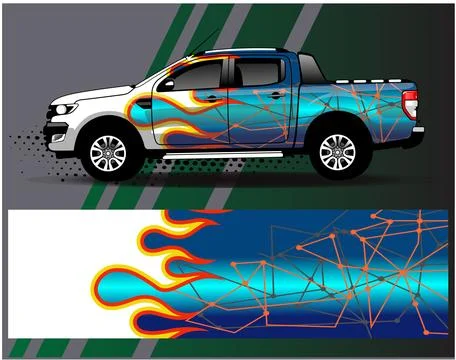 Car wrap design vector.Graphic abstract stripe racing background designs Stock Illustration