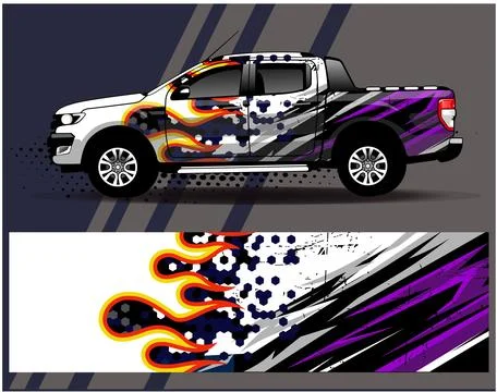 Car wrap design vector.Graphic abstract stripe racing background designs Stock Illustration