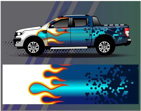 Car wrap design vector.Graphic abstract stripe racing background designs Stock Illustration