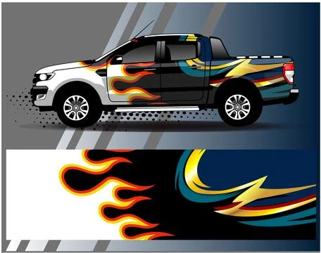 Car wrap design vector.Graphic abstract stripe racing background designs Stock Illustration