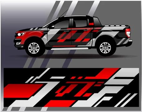 Car wrap design vector.Graphic abstract stripe racing background designs Illustrazione stock