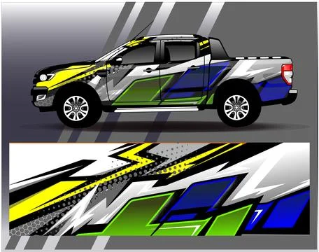 Car wrap design vector.Graphic abstract stripe racing background designs Stock Illustration
