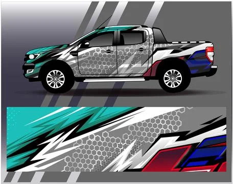 Car wrap design vector.Graphic abstract stripe racing background designs Stock Illustration
