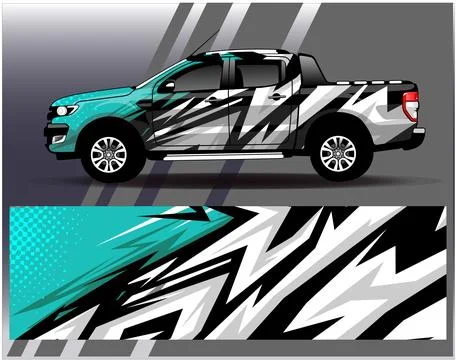 Car wrap design vector.Graphic abstract stripe racing background designs Stock Illustration