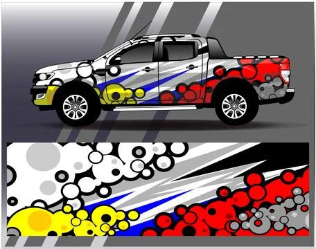 Car wrap design vector.Graphic abstract stripe racing background designs Stock Illustration