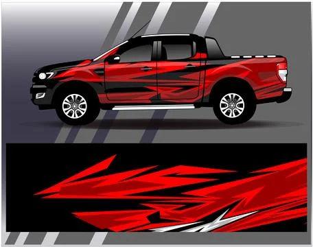Car wrap design vector.Graphic abstract stripe racing background designs Stock Illustration