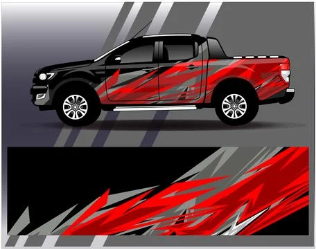 Car wrap design vector.Graphic abstract stripe racing background designs Stock Illustration