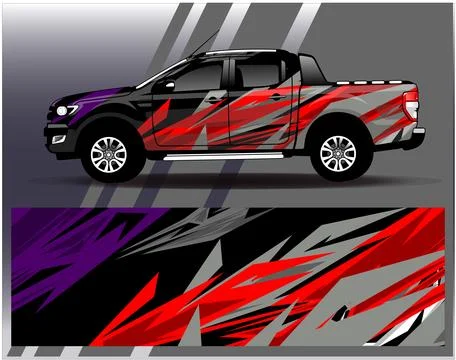 Car wrap design vector.Graphic abstract stripe racing background designs Stock Illustration
