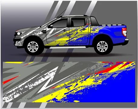 Car wrap design vector.Graphic abstract stripe racing background designs Stock Illustration