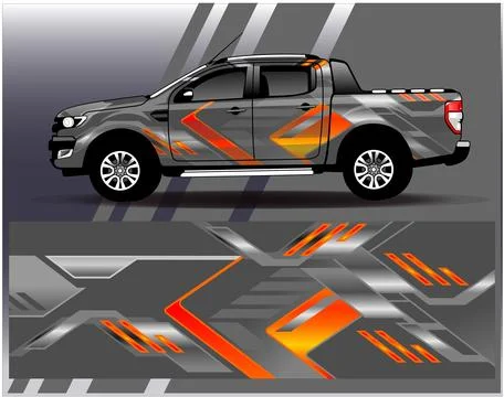 Car wrap design vector.Graphic abstract stripe racing background designs Stock Illustration