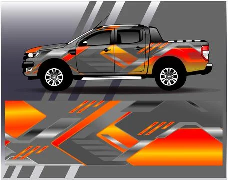 Car wrap design vector.Graphic abstract stripe racing background designs Illustrazione stock