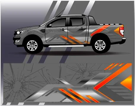 Car wrap design vector.Graphic abstract stripe racing background designs Stock Illustration