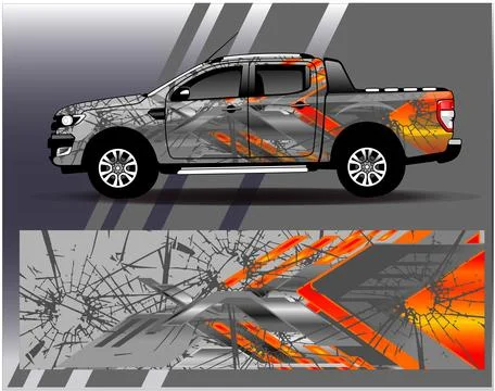 Car wrap design vector.Graphic abstract stripe racing background designs Stock Illustration
