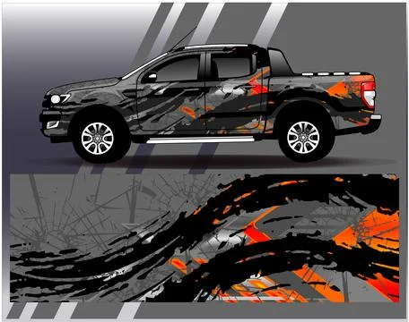 Car wrap design vector.Graphic abstract stripe racing background designs Stock Illustration