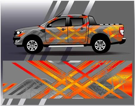 Car wrap design vector.Graphic abstract stripe racing background designs Illustrazione stock