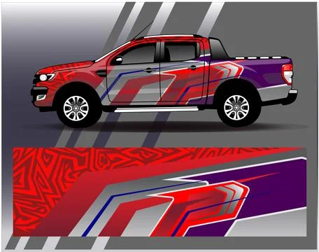 Car wrap design vector.Graphic abstract stripe racing background designs Stock Illustration