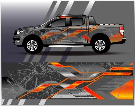 Car wrap design vector.Graphic abstract stripe racing background designs Stock Illustration